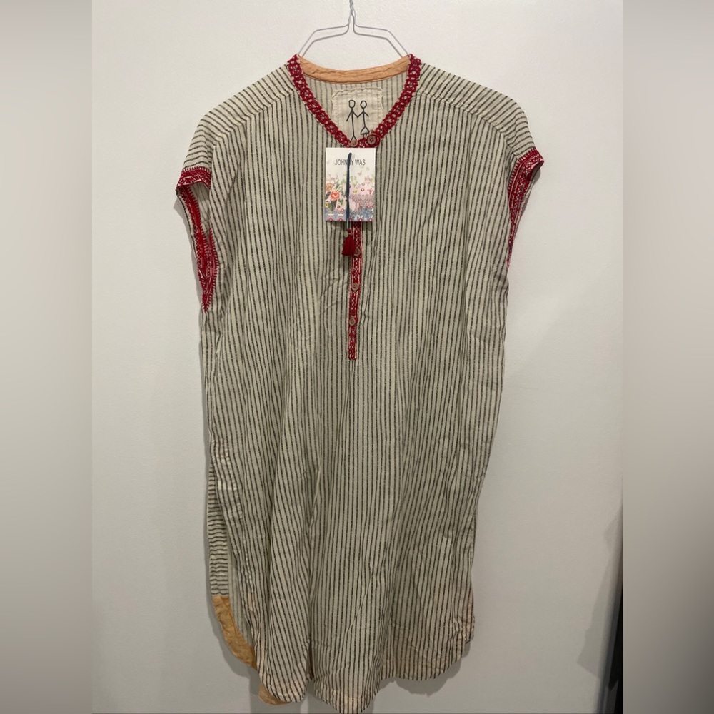 JOHNNY WAS Tullie tunic small striped long NEW!